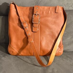 Coach Leather Shoulder Bag - Cognac